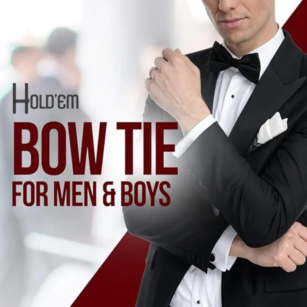 HOLD'EM Bow Tie Boys and Baby Satin Solid Color Adjustable Pre-tied - Peach